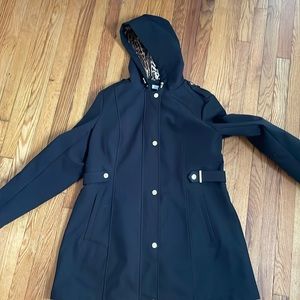 Via spiga extra large, black, leopard print and gold winter jacket